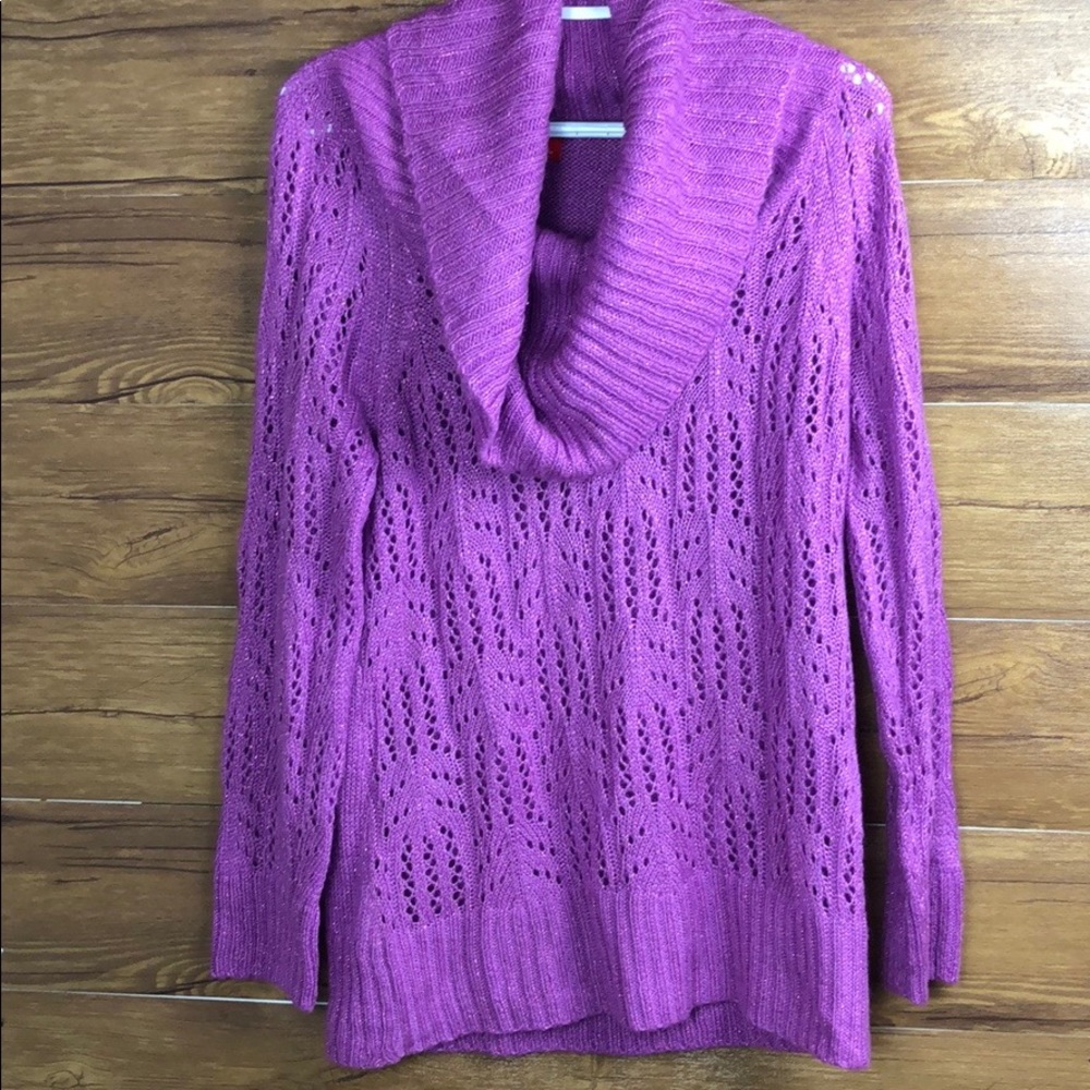 Elle Turtleneck Long Sleeve Solid Pullover womens Sweater size medium